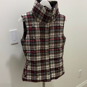 Eddie Bauer Plaid Premium Goose Down Vest